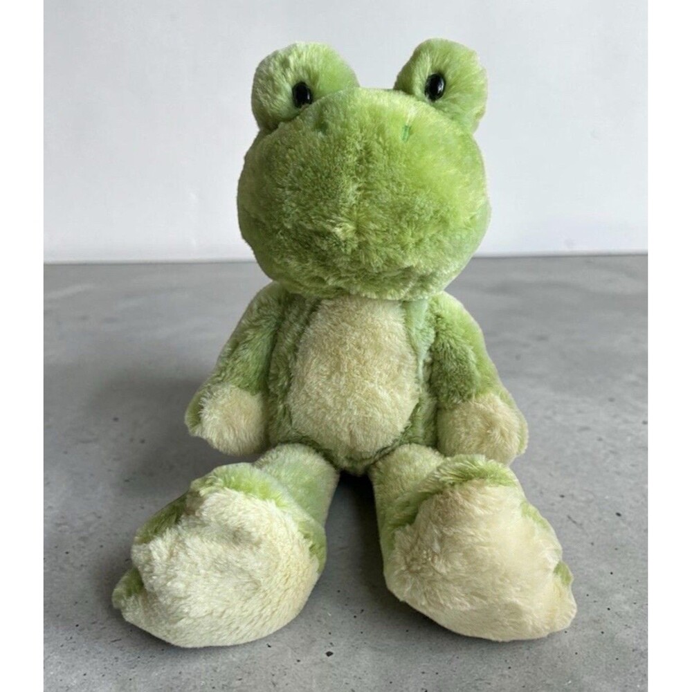 Fiesta Fuzzy Folk 16” Green Frog Toad Plush Bean Bag Stuffed Animal